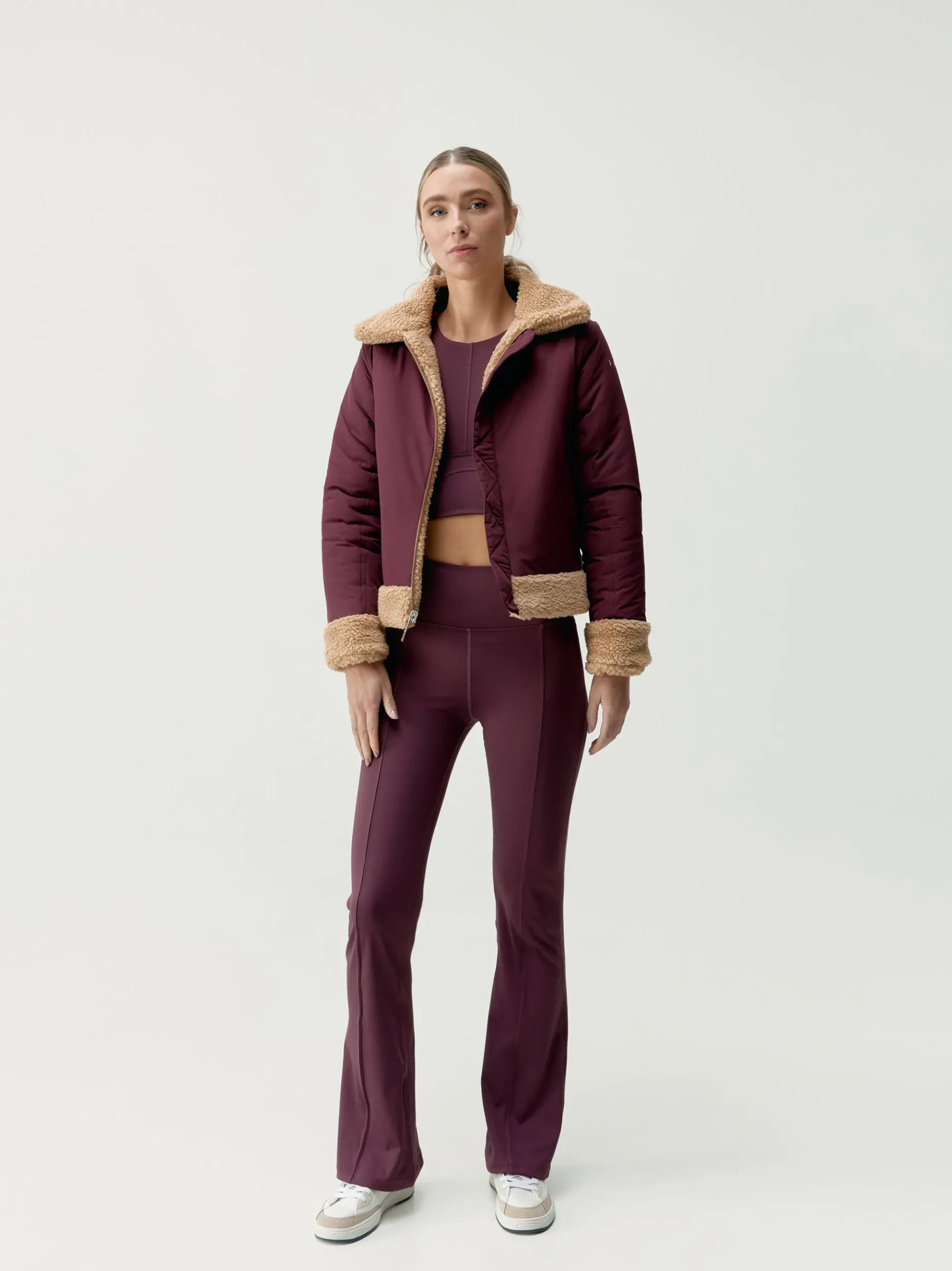Born Living Yoga Jacket Umiko Dark Cherry/Camel>Mujer Chaquetas · Abrigos
