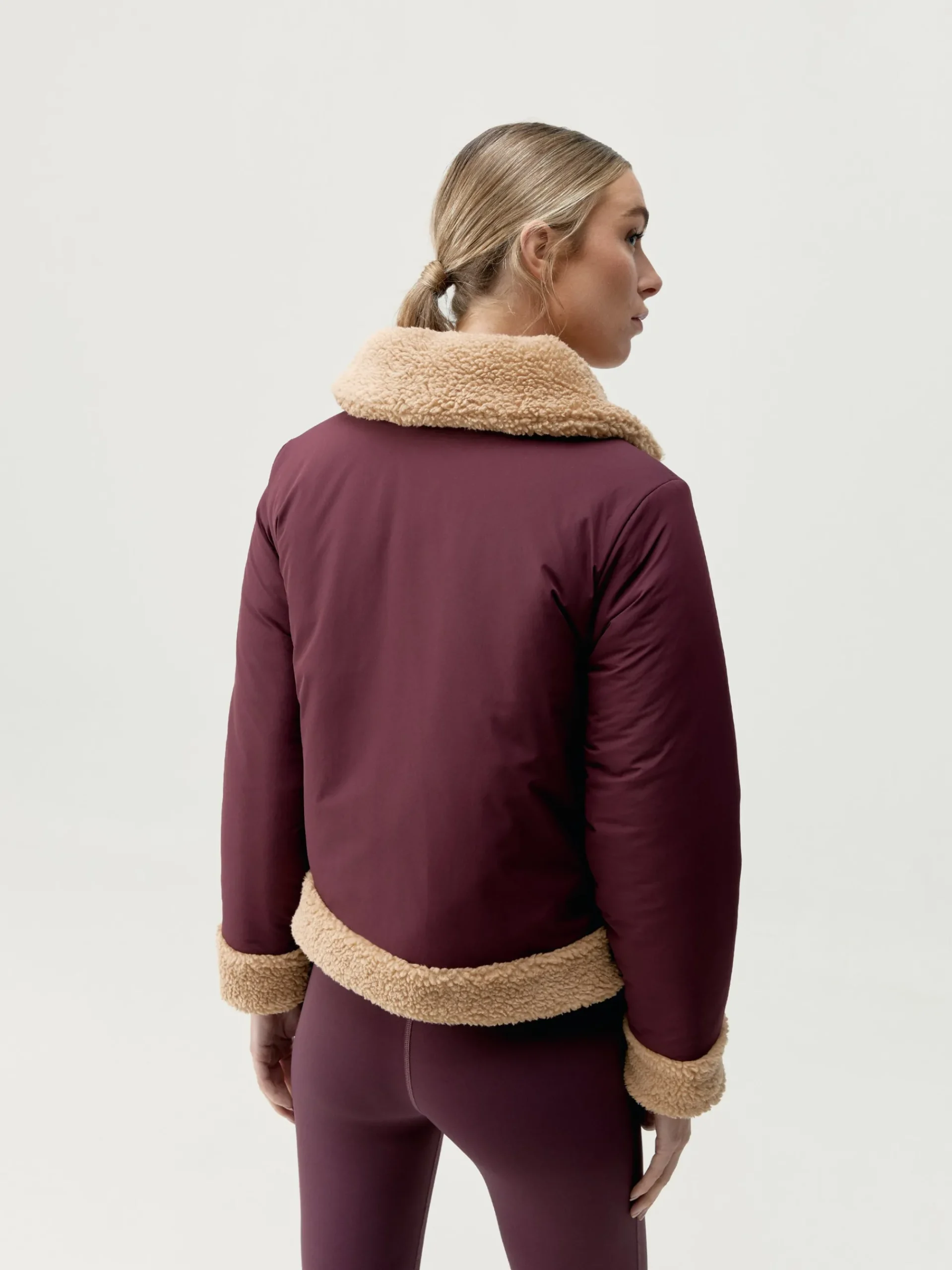 Born Living Yoga Jacket Umiko Dark Cherry/Camel>Mujer Chaquetas · Abrigos