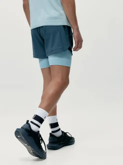Born Living Yoga Short Mashu Stormy Grey/Blue Chalk>Hombre Pantalones Cortos