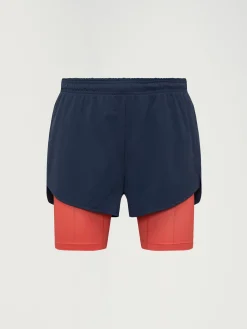 Born Living Yoga Short Ontario Sea Blue/Coral Bright>Hombre Pantalones Cortos