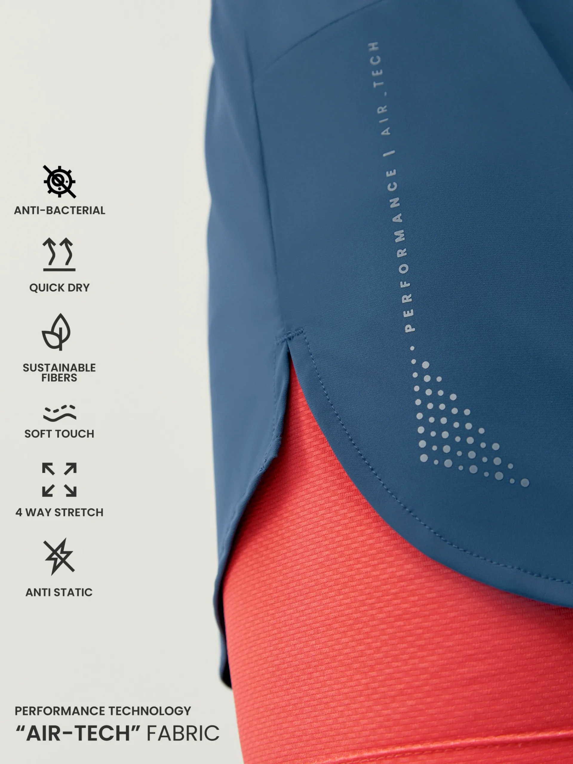 Born Living Yoga Short Ontario Sea Blue/Coral Bright>Hombre Pantalones Cortos