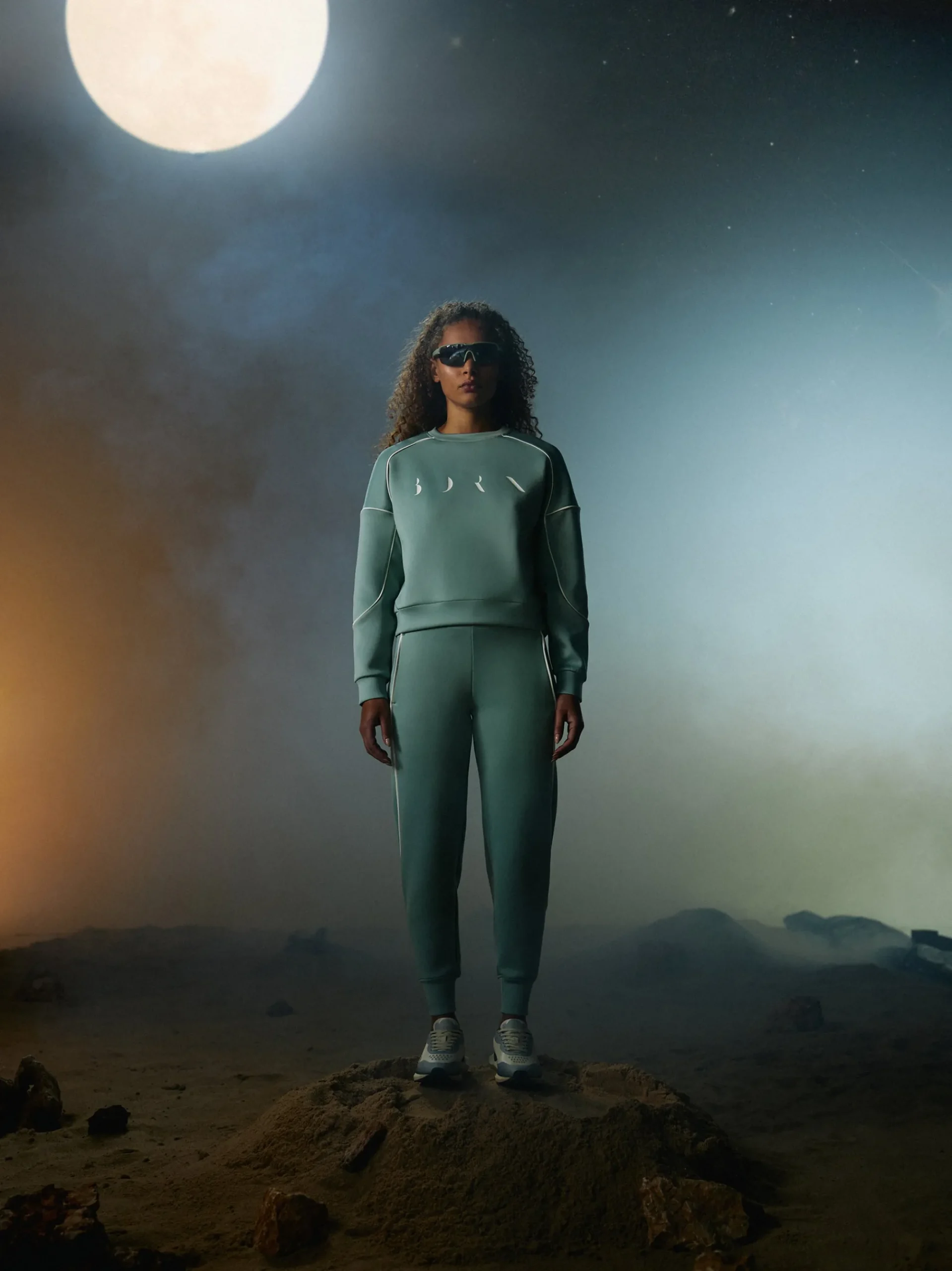 Born Living Yoga Sweatshirts Agda Jade Grey/Off White>Mujer Sudaderas