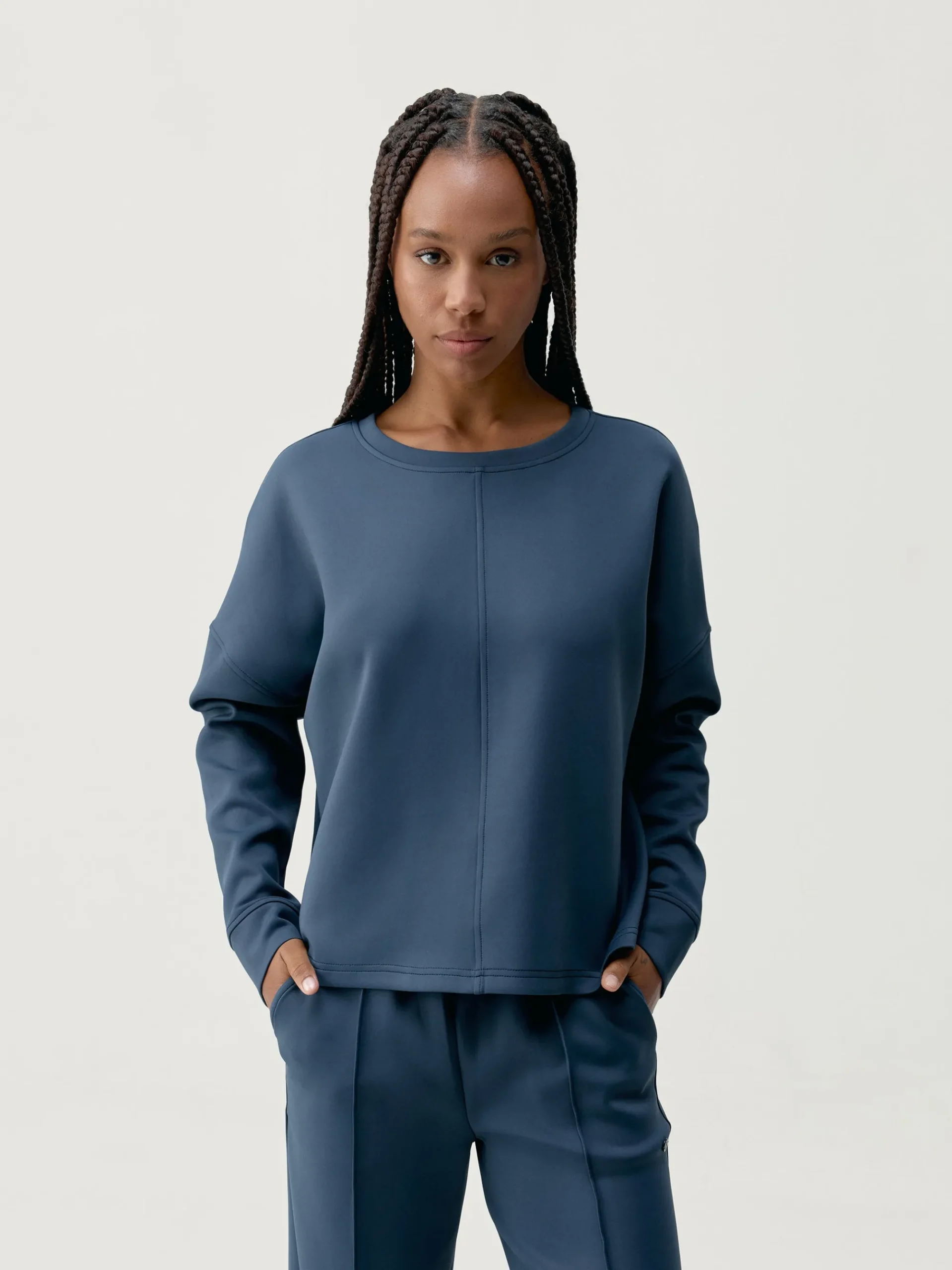 Born Living Yoga Sweatshirts Iniya Stormy Grey>Mujer Sudaderas