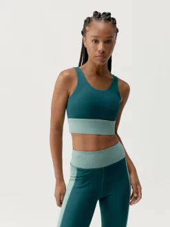 Born Living Yoga Top Maiko Iceberg Green/Deep Green>Mujer Sujetadores Deportivos
