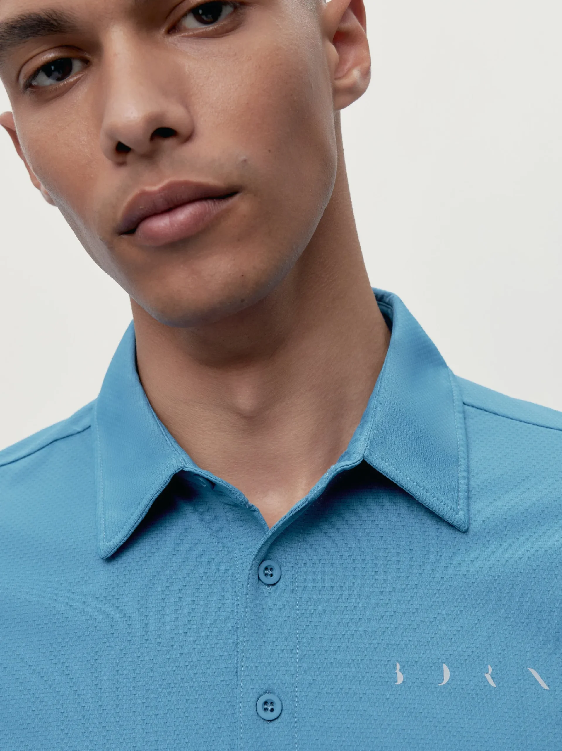 Born Living Yoga T-shirt Polo Sidney Celadon Blue>Hombre Camisetas · Polos